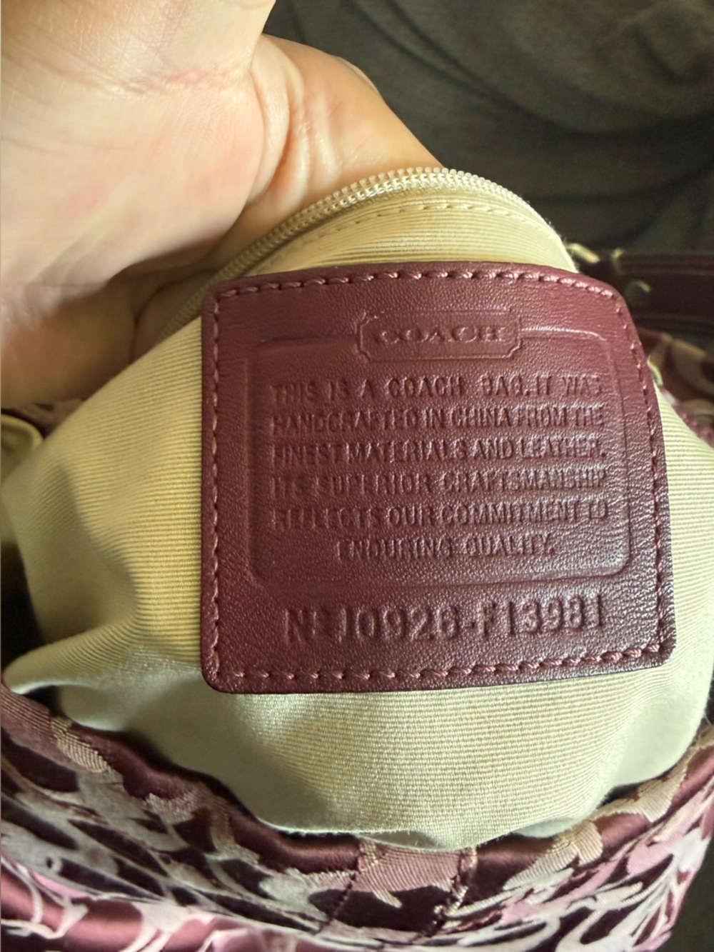 Rare Coach Maroon/Pink Large Carly - Picture 5 of 6
